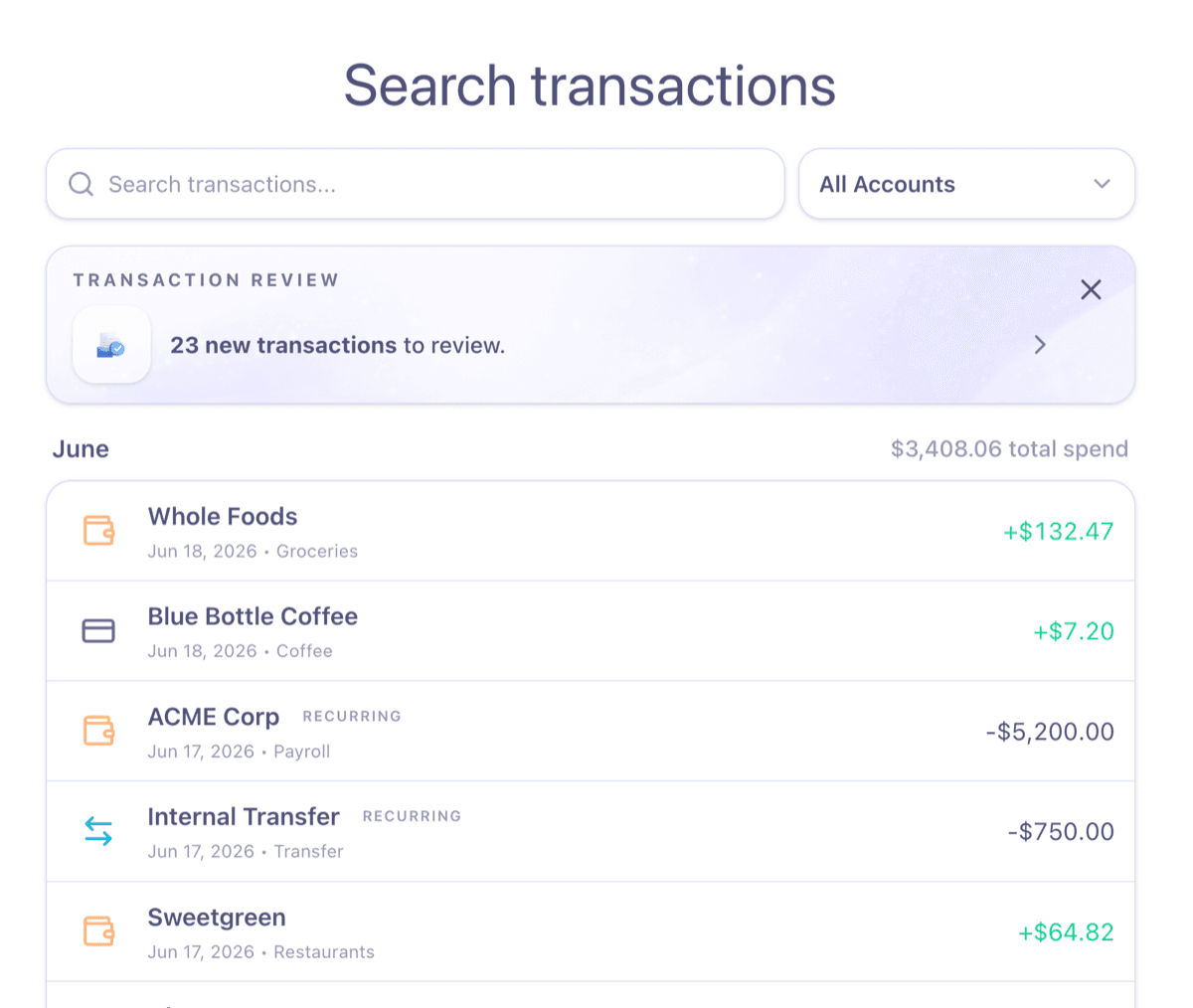 Finlingo web app transaction review