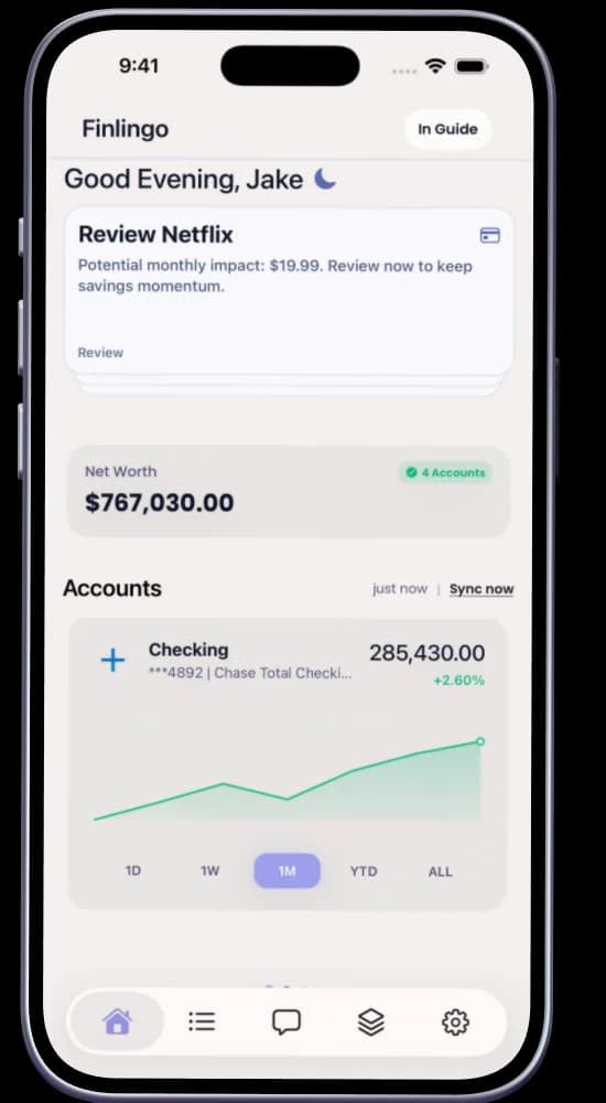 Finlingo app showing problems turned into next steps
