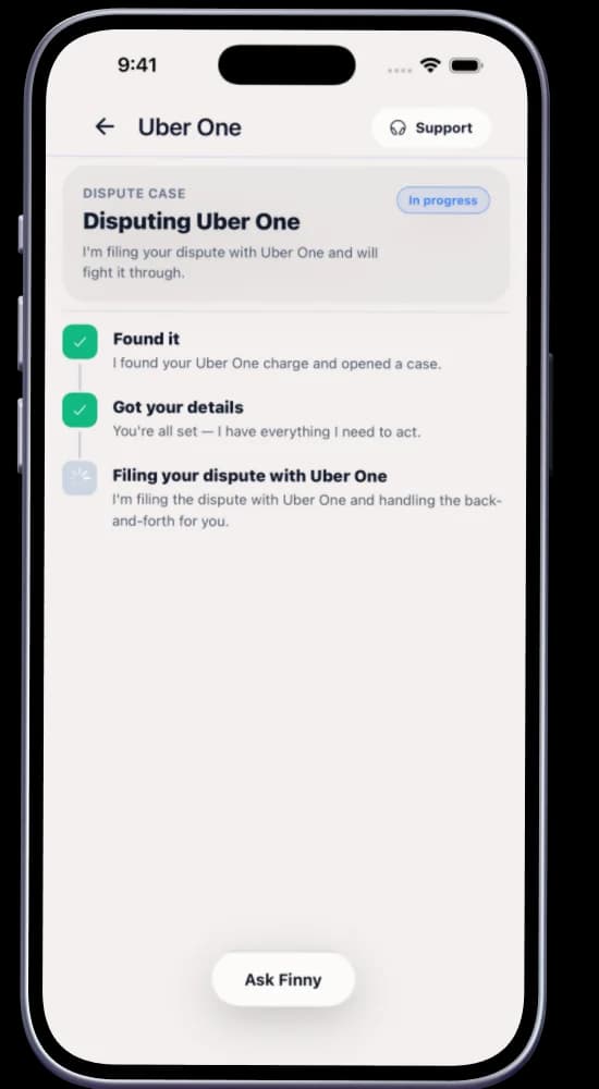Finlingo app showing an approval request on iPhone