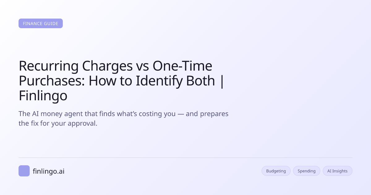 Recurring Charges vs One-Time Purchases: How to Identify Both | Finlingo